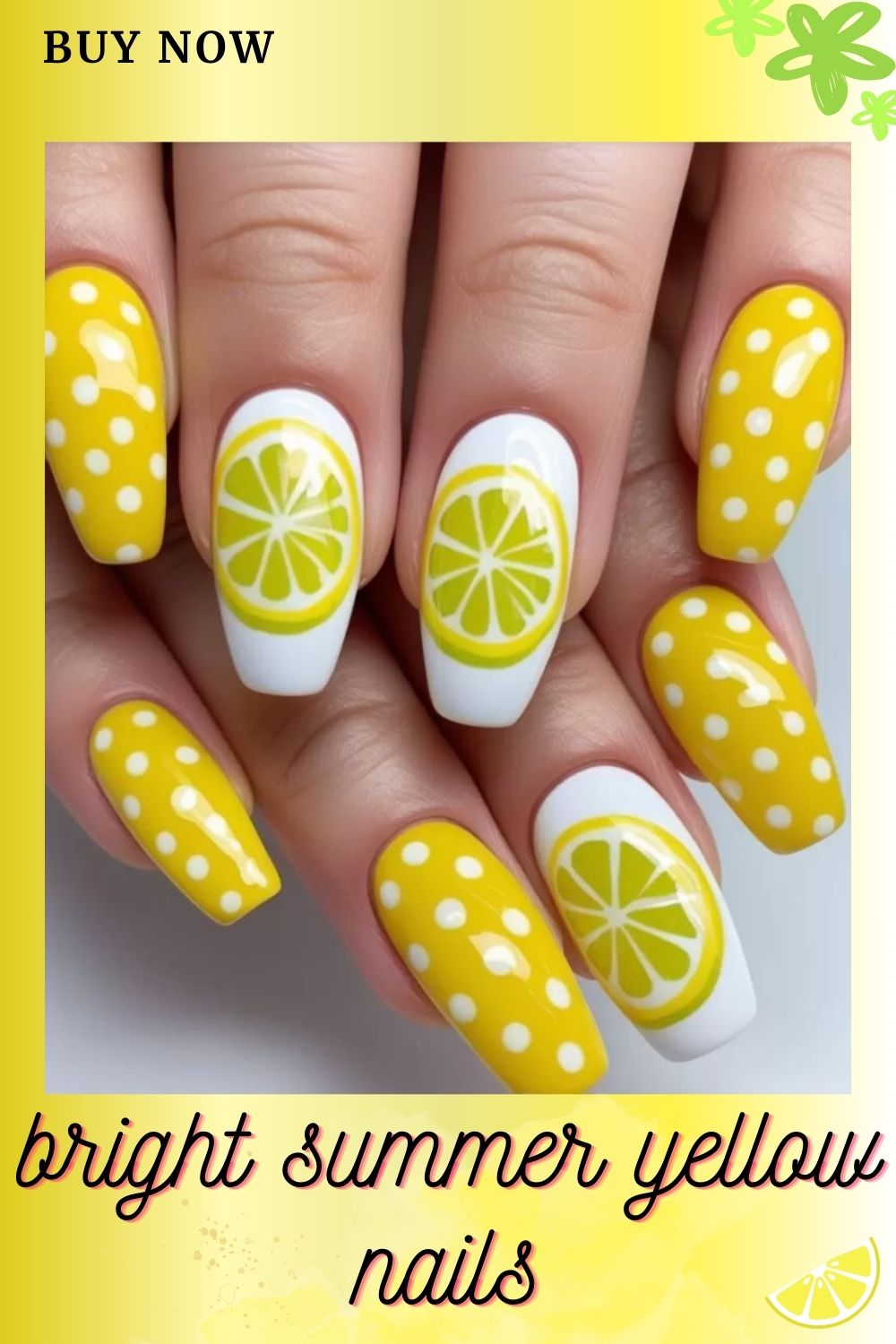 bright summer yellow nails